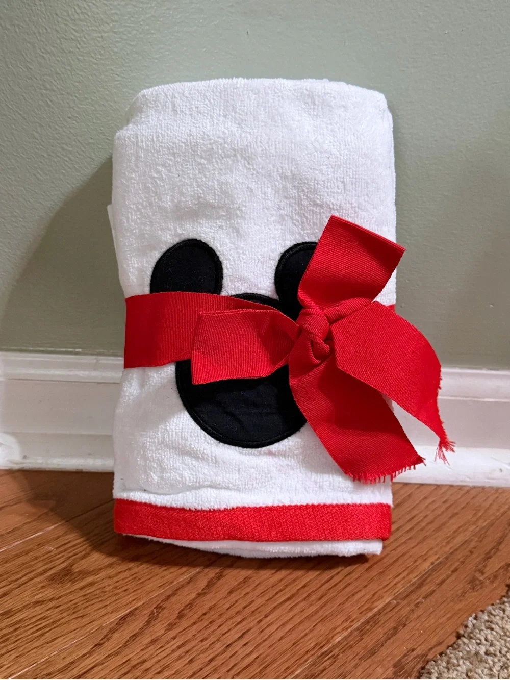 Disney White Hand Towel Set of 2- Mickey Mouse